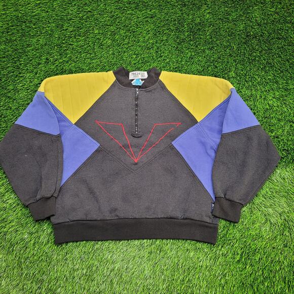 Vintage 80s MOD Sweatshirt Womens Medium 21x21 Baggy Boxy - Picture 1 of 13